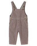 Striped overalls on a white background