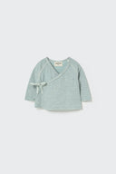 matching knitted newborn kimono top + footie bottom set - misty blue by cozmo - My Little Cozmo - Matching Set