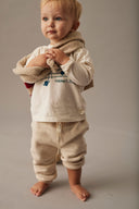 melange fleece knit pants - beige stone 'louis' - cozmo - My Little Cozmo - 