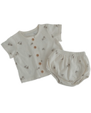 palm tree short sleeve + bloomer set - alo ivory - Peekaboo - Matching Set