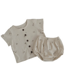 palm tree short sleeve + bloomer set - alo oatmeal - Peekaboo - Matching Set