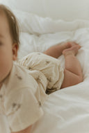Peekaboo "Alo" Short Sleeve Top + Bloomer in Oatmeal Palm Tree - Peekaboo - Matching Set