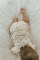 Peekaboo "Alo" Short Sleeve Top + Bloomer in Oatmeal Palm Tree - Peekaboo - Matching Set