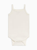 pointelle tank bodysuit - coconut "eva' - Colored Organics - One - piece