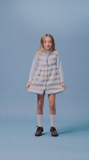 Bebe Organic scilla toddler apron dress flower stripe