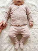 My Little Cozmo newborn matching set pink stripes knit