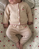 Flöss audrey baby caradigan & leggings in soft white