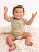 short sleeve bodysuit - sage "classic" - Colored Organics - 