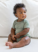 short sleeve bodysuit - thyme "classic" - Colored Organics - 