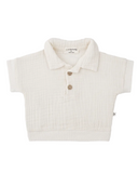 short sleeve gauze polo - ercu 'guido' - +1 in the family - 