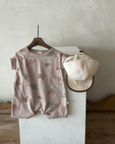 short sleeve romper - dinosaur pint - The Lala - Romper