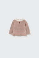 silver pink stripe knit + lace collar sweater - 'samar' by cozmo - My Little Cozmo - 