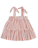 striped ruffle dress - coral 'araia' - +1 in the family - 