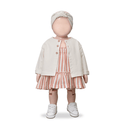 striped ruffle dress - coral 'araia' - +1 in the family - 